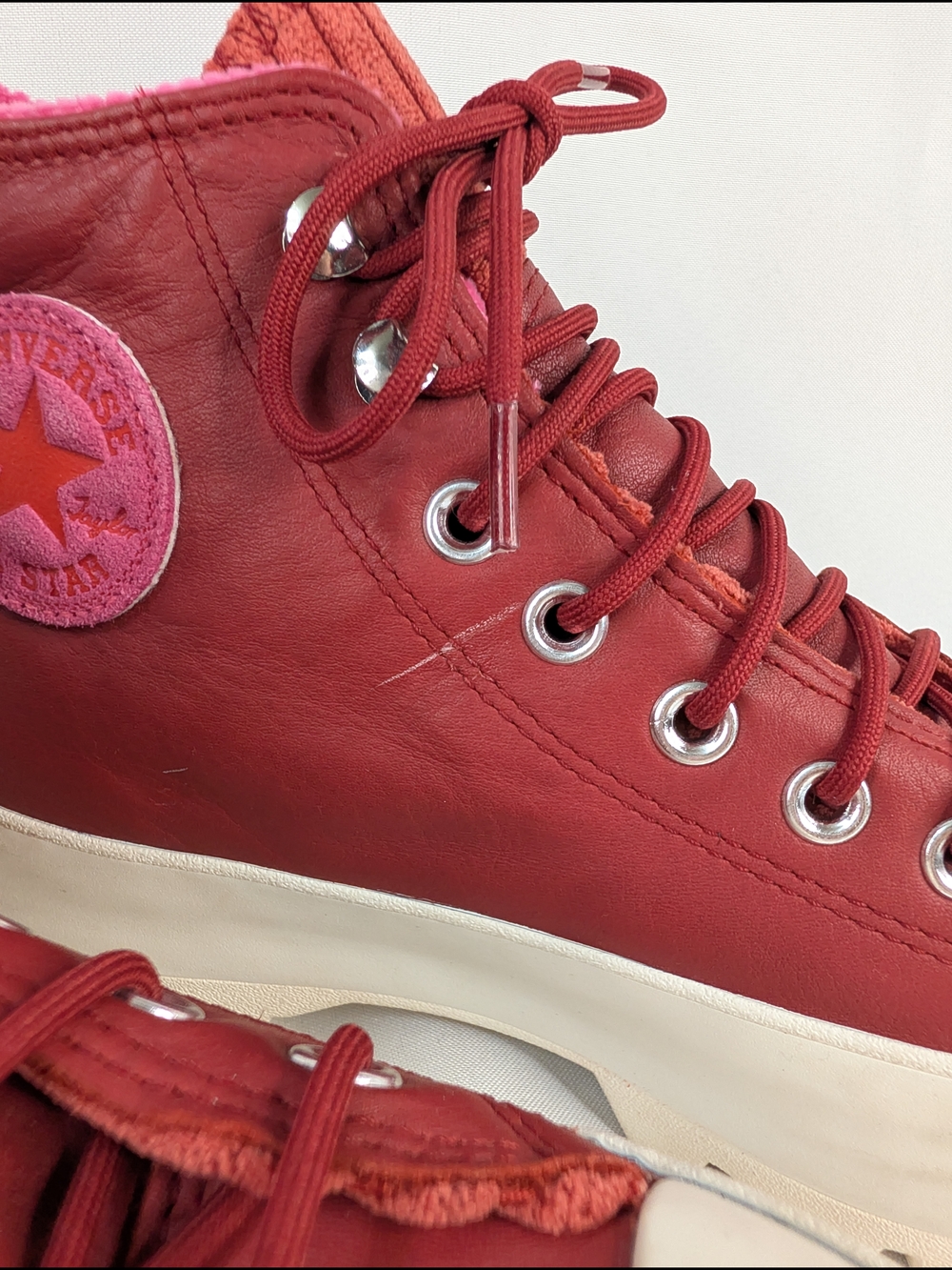 Converse Chuck Lugged Winter Gore-Tex Burgundy Leather Boot Womens Size 9 - Picture 5 of 11
